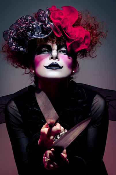 Woman mime with knife - Fotografie, Obrázek
