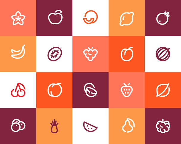 Icone di frutta. Stile piatto
 - Vettoriali, immagini