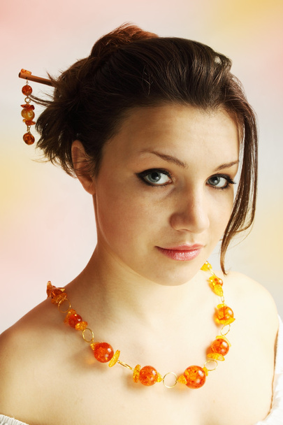 Woman in the amber necklace - Photo, Image