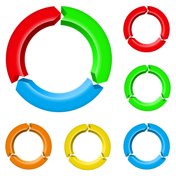 Set of arrow circles - Вектор,изображение