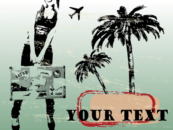 Grunge travel background - Vector, Imagen