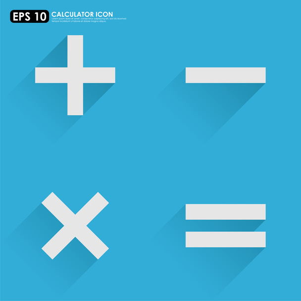 Símbolos matemáticos básicos sobre fondo azul
 - Vector, Imagen