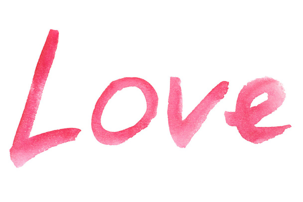 Handwritten Love. Valentines Day Card Calligraphy. Hand Painted script - Φωτογραφία, εικόνα