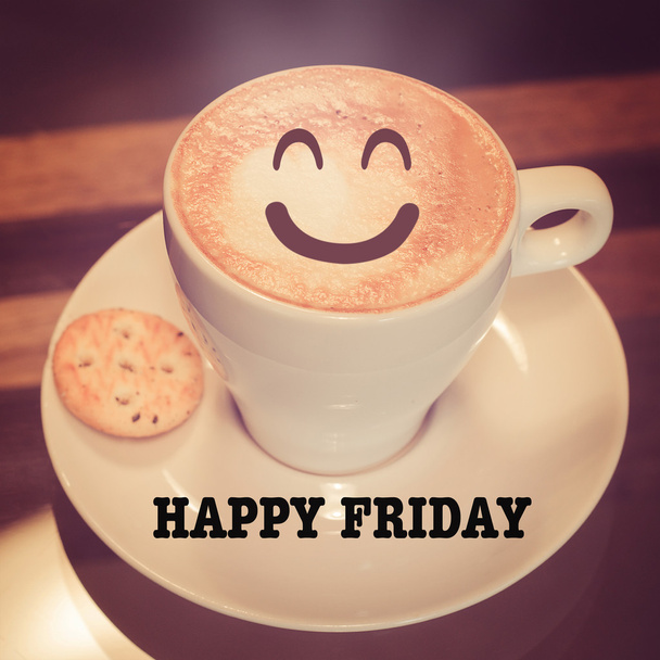 Happy Friday with coffee cup - Photo, Image