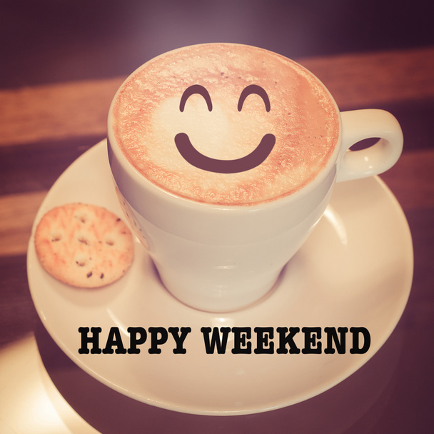 Boldog hétvége, csésze kávé - Fotó, kép
