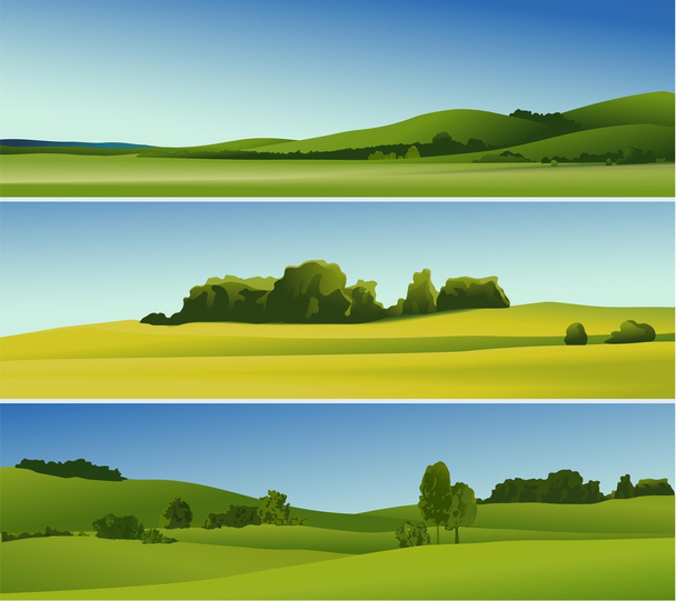 Banderas de paisaje rural
 - Vector, Imagen