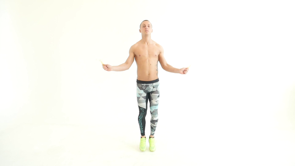 Man Jumping with a Skipping Rope - Footage, Video