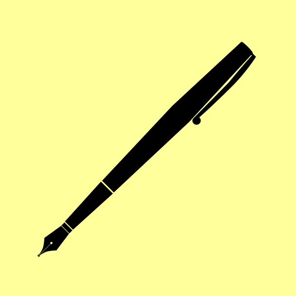 Sinal de caneta. Ícone de estilo plano
 - Vetor, Imagem