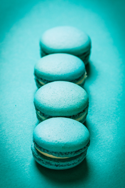 Fresh macaroons on wooden table ,vintage filter - Photo, Image