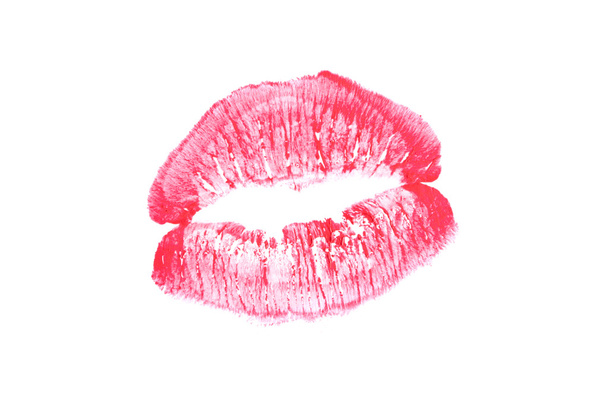 Lèvres rouges sur fond blanc
. - Photo, image
