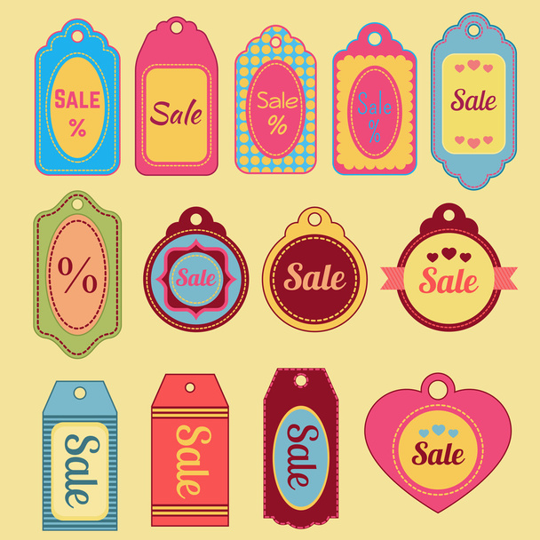 Vintage sale tags - Vector, Image