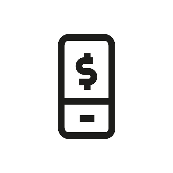 Mobile phone, mobile banking line icon. - Vector, afbeelding
