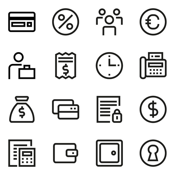 Finance and banking line icon set. - Vector, Image