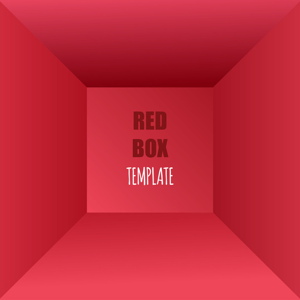 Vector illustration of red box, top view. Empty space - Vector, imagen