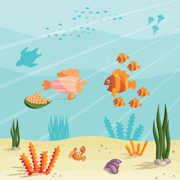 Vita di piccoli pesci
 - Vettoriali, immagini