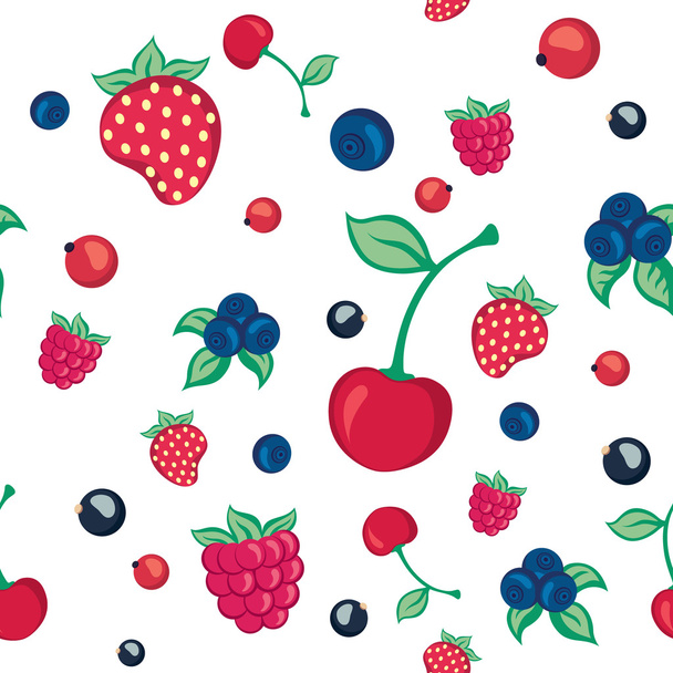 seamless pattern with berries on a white background - Vector, Image