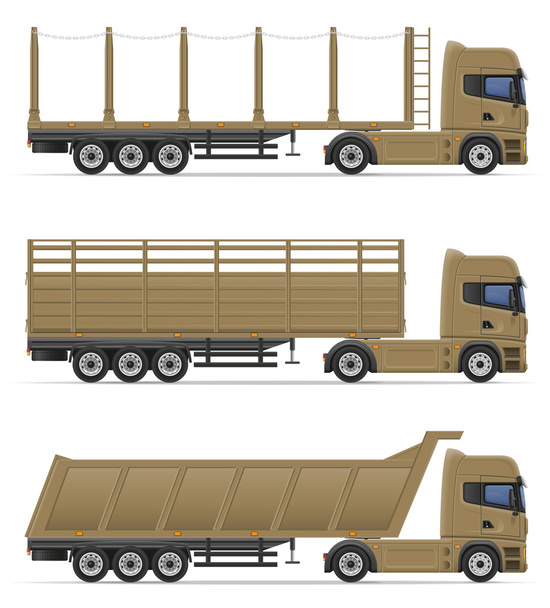 полуприцеп для перевозки грузов векторные иллюстрации
 - Вектор,изображение