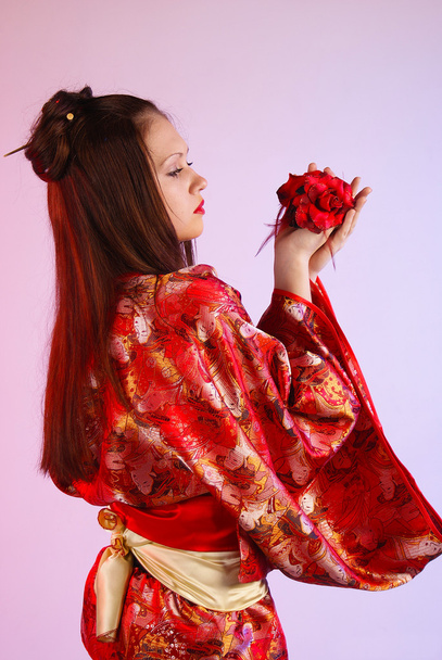 Japanese girl in a dress - Fotoğraf, Görsel