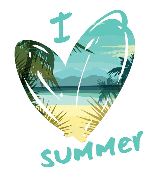 Tropical beach summer print - Vektor, obrázek