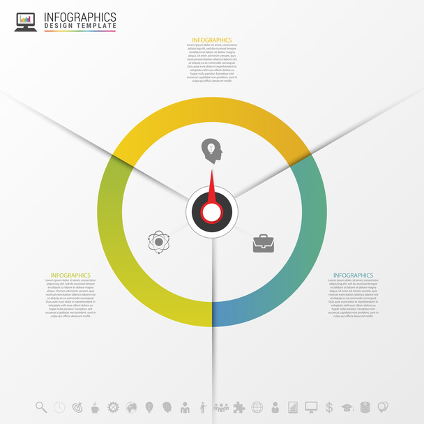 Infographics step by step with pointer. Business concept. Vector - Vetor, Imagem