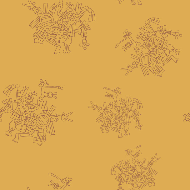 Modèle sans couture avec des symboles de codices aztèques
 - Vecteur, image