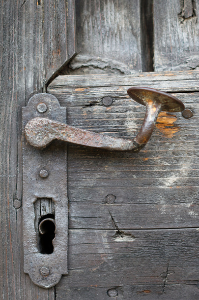Buchlov bir şatoda eski kapı kolu - Fotoğraf, Görsel