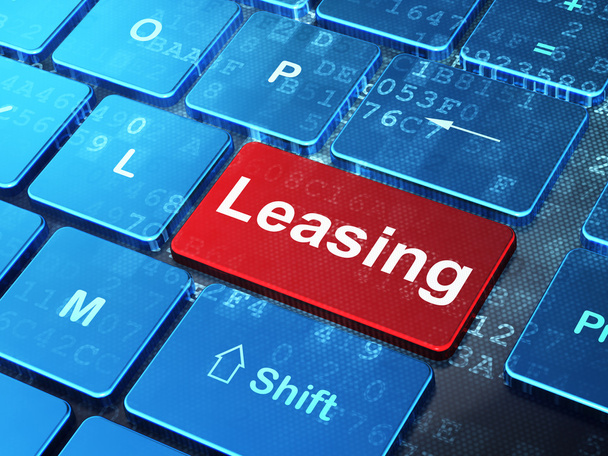 Finance concept: Leasing on computer keyboard background - Foto, afbeelding