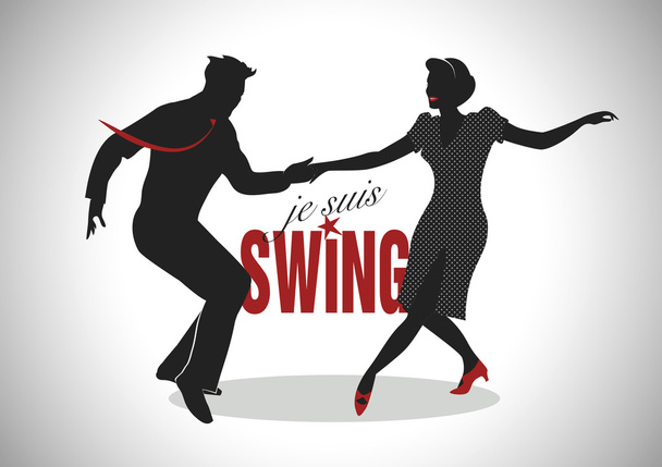 Je Suis Swing (ik ben swing) silhouetten - Vector, afbeelding