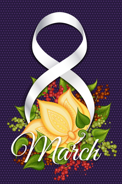 Vector Template of 8 March Greeting Card - Vector, Imagen