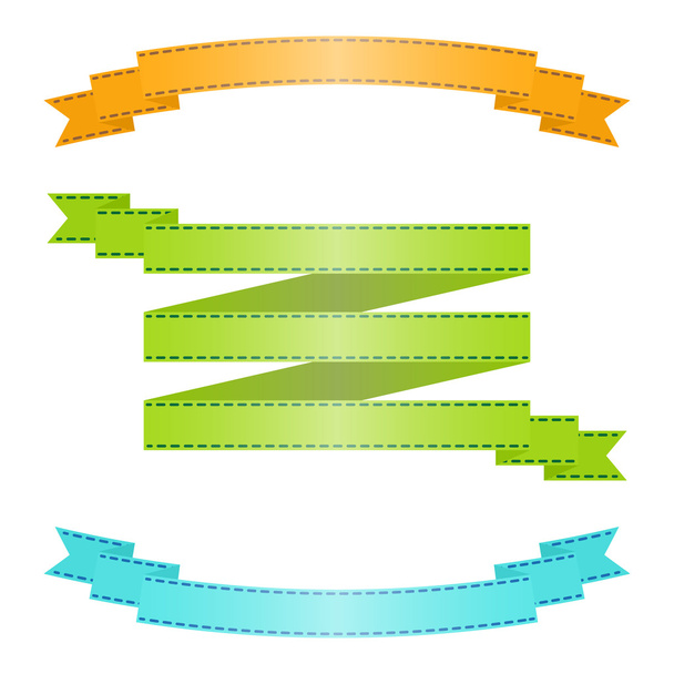 Three colored ribbon banners - Vector, Image
