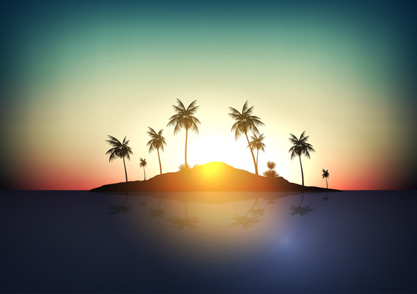 Tropical Island - Vector Illustration - Vektor, obrázek