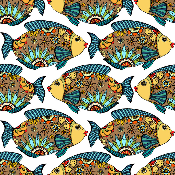 seamless pattern with fish - Vektor, obrázek