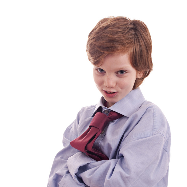 Child's shirt and tie, smiling - Фото, зображення