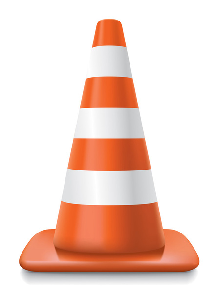 striped traffic cone - Vector, Image