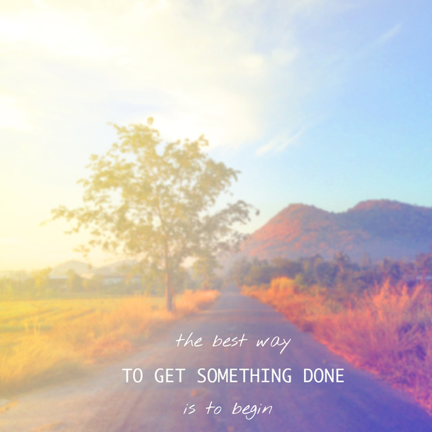 Inspirational quote on blur background with vintage filter - Photo, Image