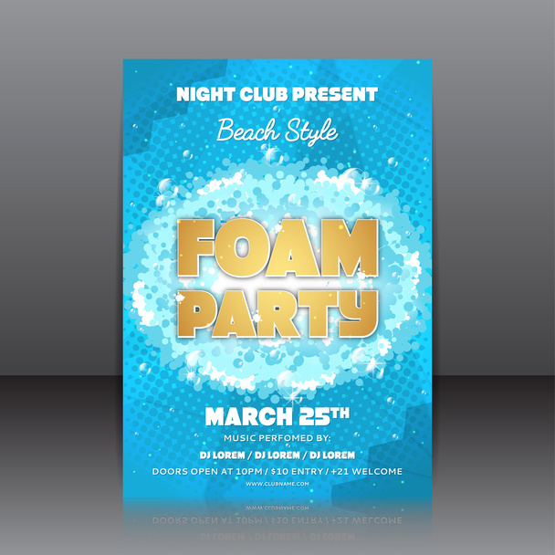 Foam party flyer - Vector, Imagen