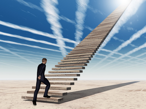 hombre de negocios escalada escalera
 - Foto, Imagen