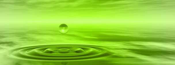 yeşil sıvı damla düşen - Fotoğraf, Görsel