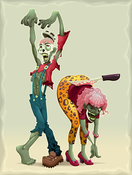 Funny couple of zombies - Vector, Image