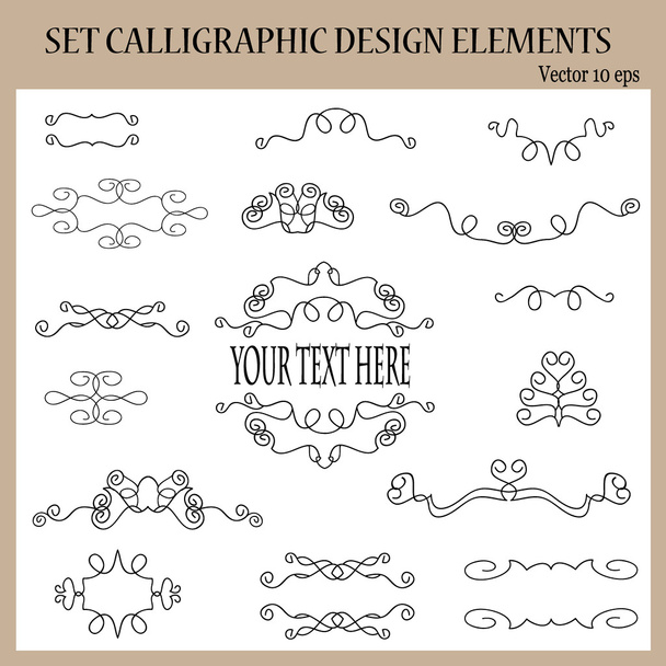 Elementos de Design Caligráfico - Vetor, Imagem