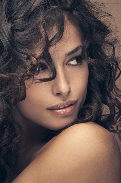 curly hair beauty - Foto, afbeelding