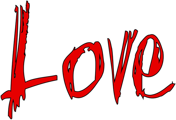 Palavra de amor em vermelho
 - Vetor, Imagem