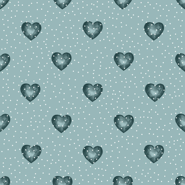 Cute watercolor background Red hearts - Photo, Image