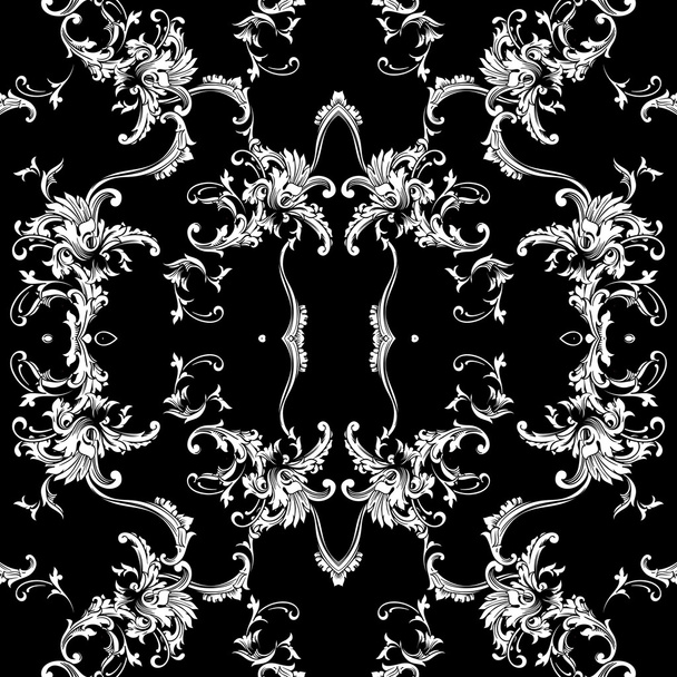 Baroque floral pattern - Διάνυσμα, εικόνα