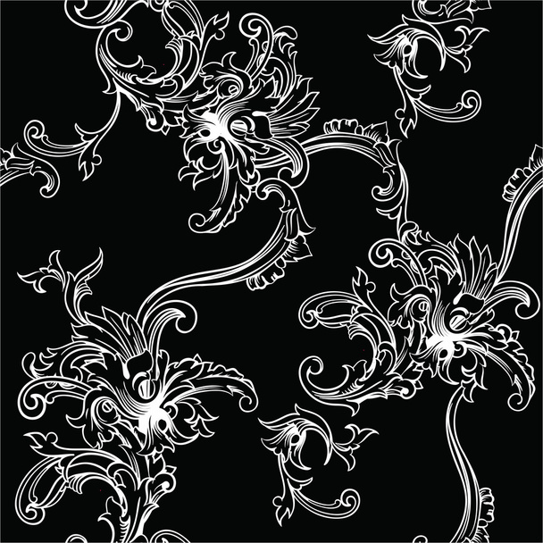 Baroque floral pattern - Вектор,изображение