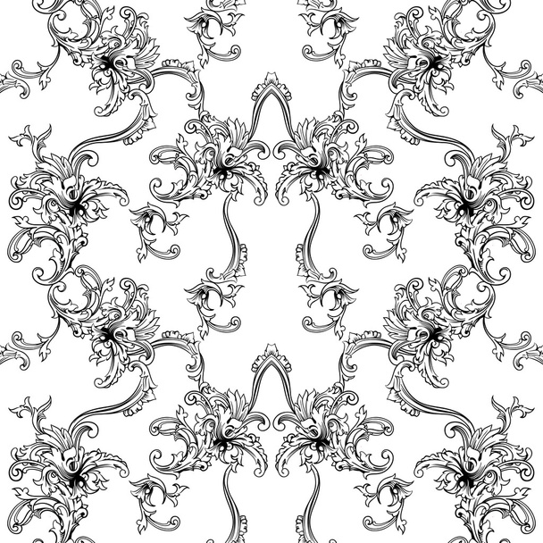Baroque pattern background - Vector, Imagen