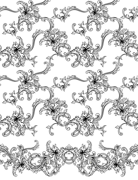 Baroque pattern background - Wektor, obraz