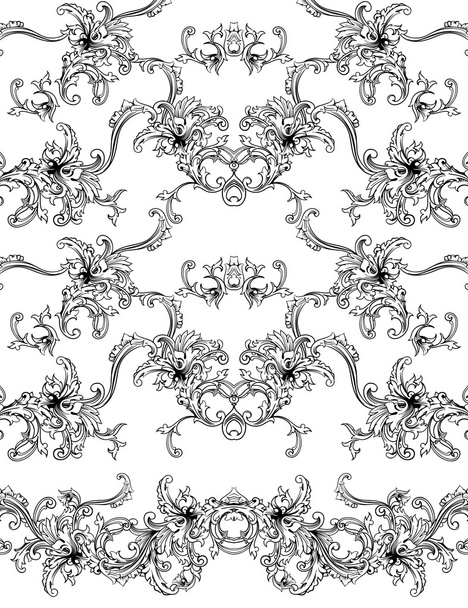 Baroque pattern background - Vector, Image