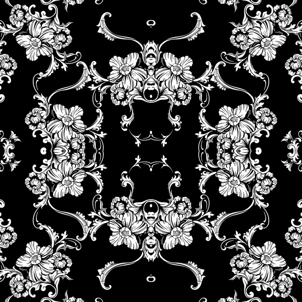 Baroque floral pattern - Διάνυσμα, εικόνα