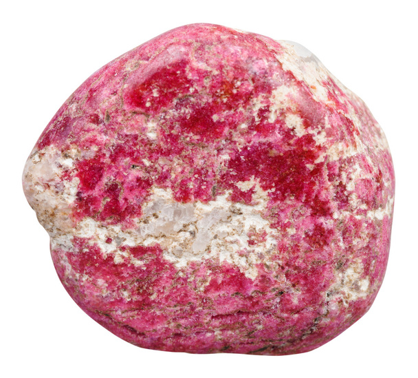 tumbled Thulite (rosaline) gemstone isolated - Фото, изображение